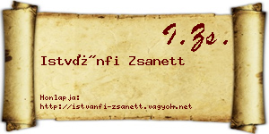 Istvánfi Zsanett névjegykártya